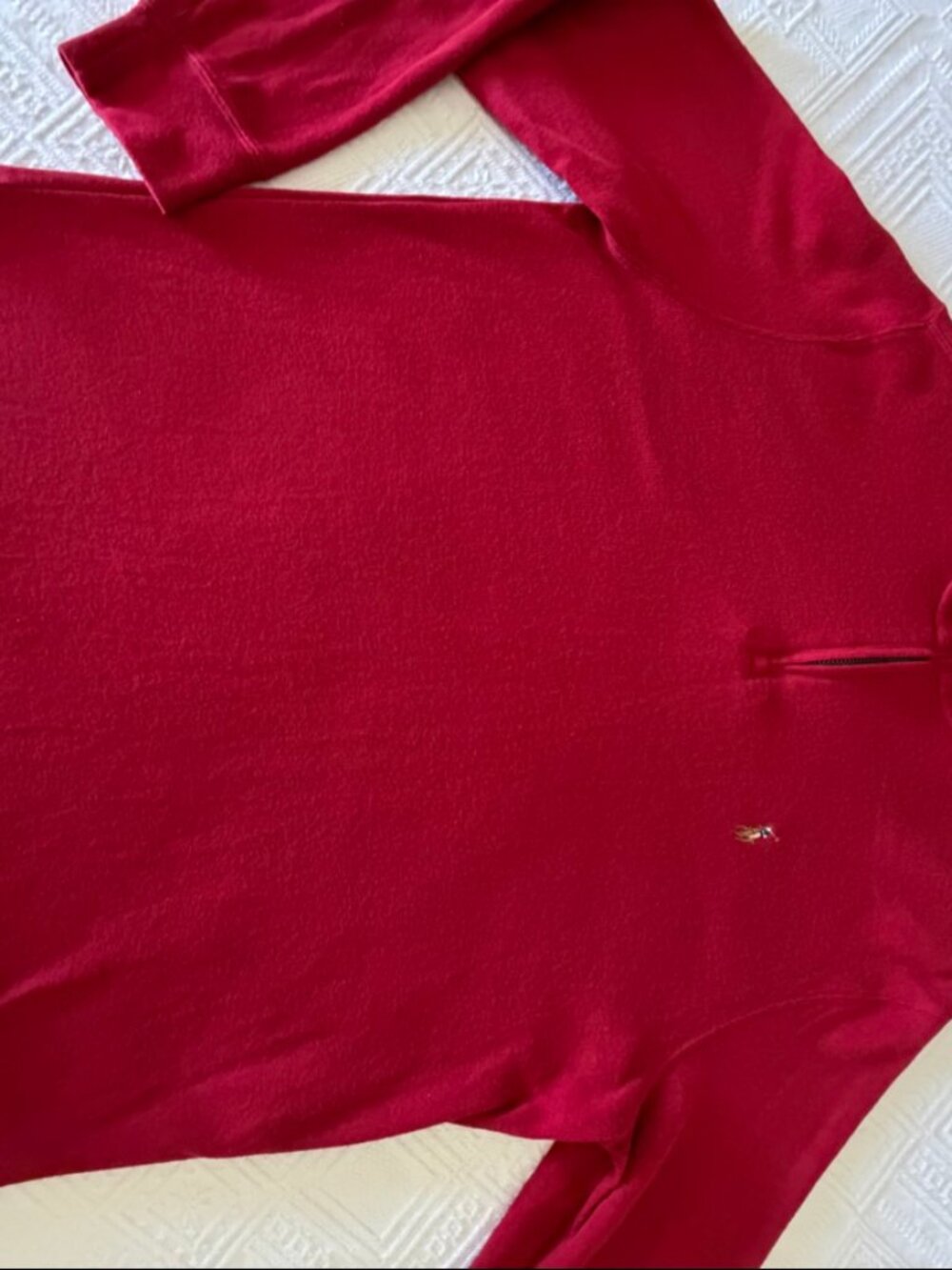 Polo Ralph Lauren Red Quarter Zip Sweater Estate Rib Size M